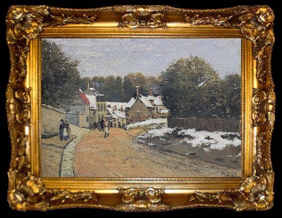 framed  Alfred Sisley Early Snow at Louveciennes,, ta009-2